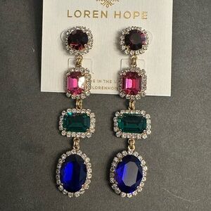 Loren Hope Multicolor Crystal Drop Earrings